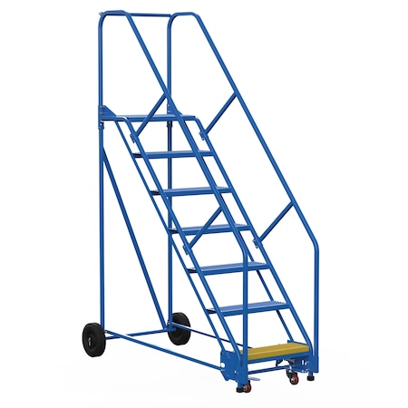 Vestil 100 H Steel Warehouse Ladder, 50 deg Perf, 7 Step, 14", 7 in Steps LAD-7-14-P-EZ